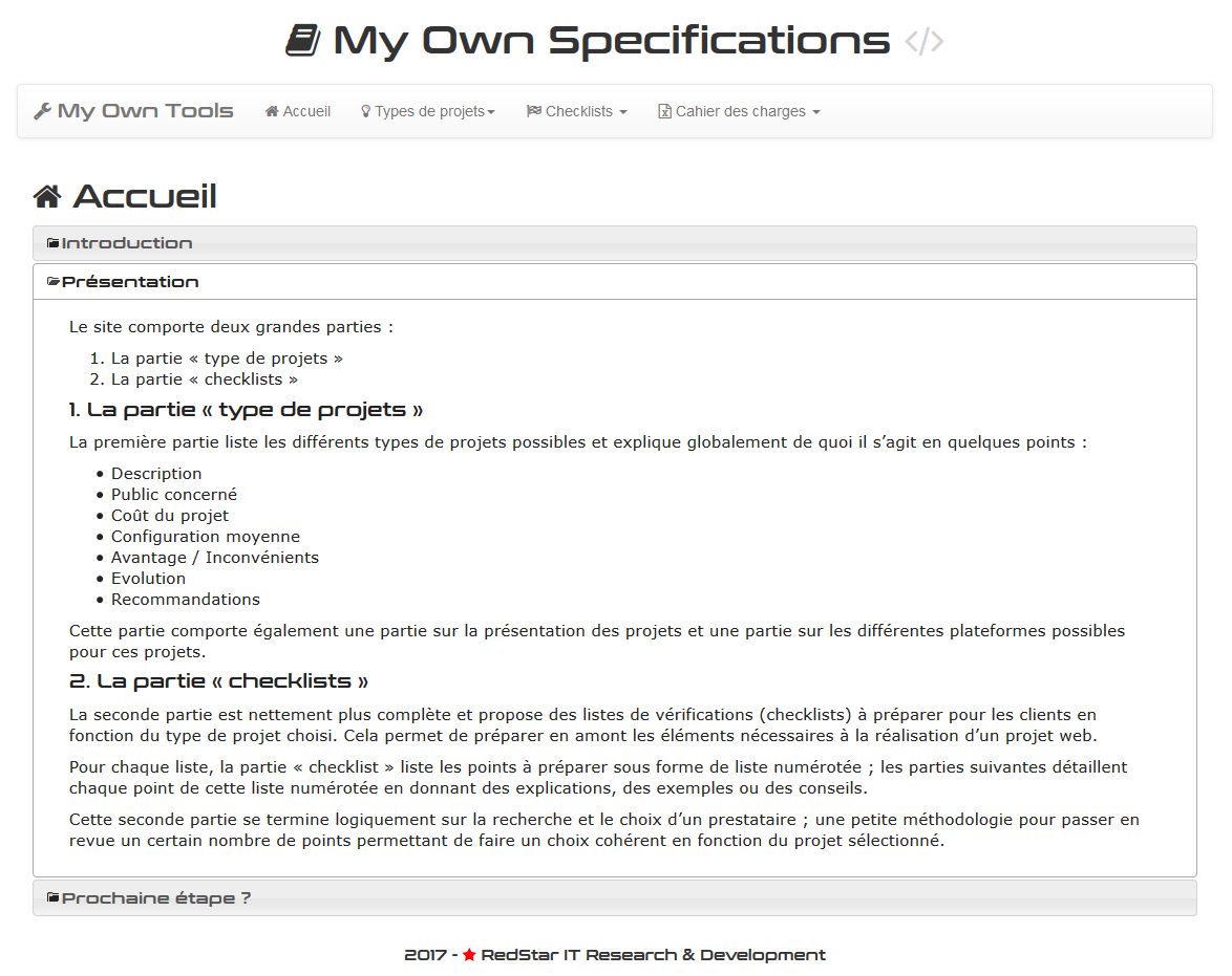 My Own Specifications #2