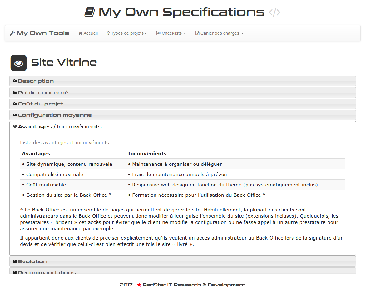 My Own Specifications #3